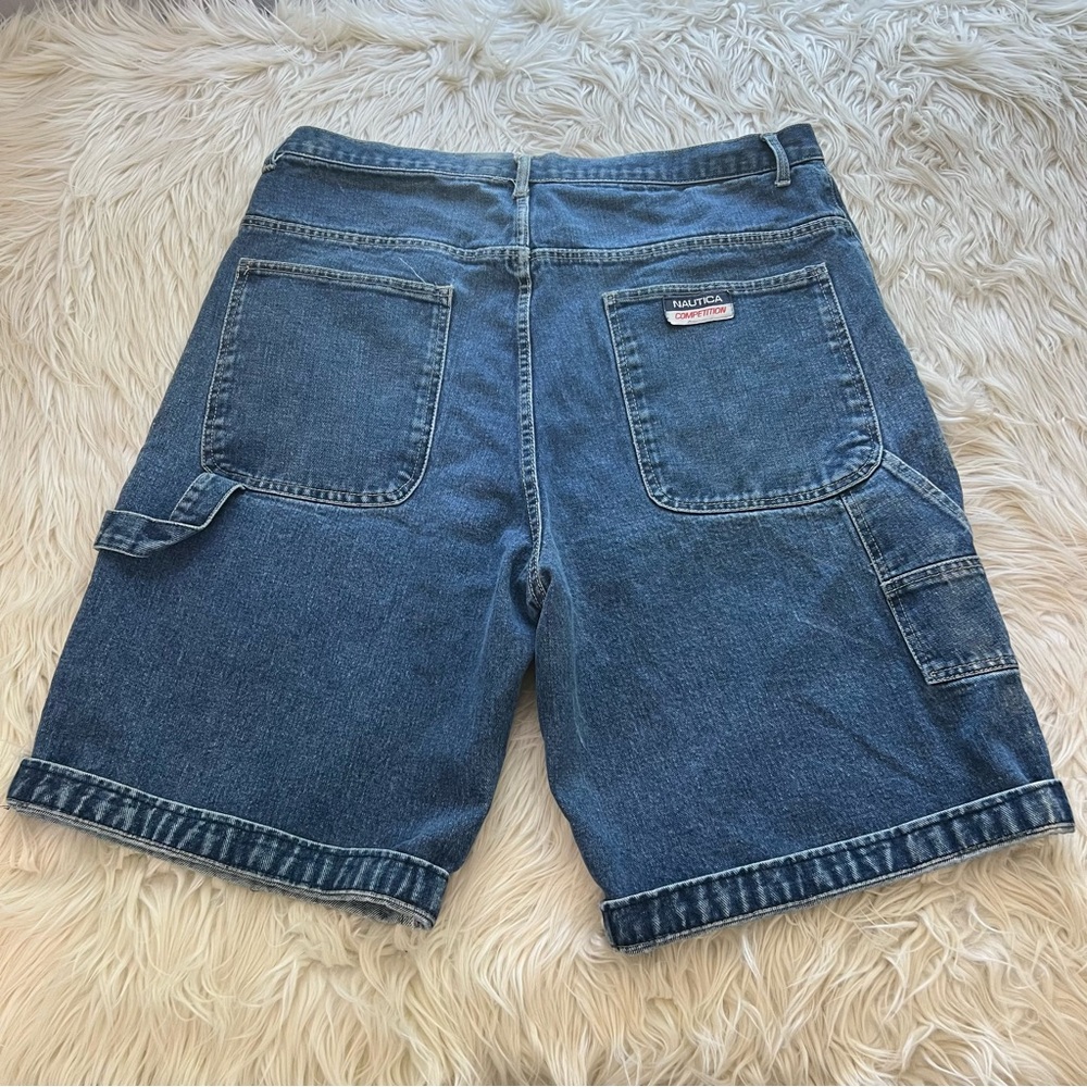 Vintage Y2K Nautica Competition Denim Carpenter Shorts Blue Jean Men’s Size 38